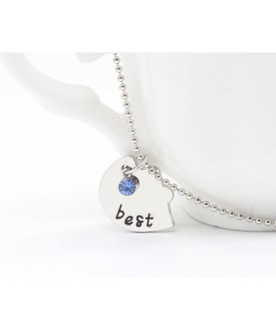 Friendship Necklace Best Friends Forever Necklace Engraved Puzzle Friendship Pendant Necklaces Set Silver $16.82 Kids' Dress-...