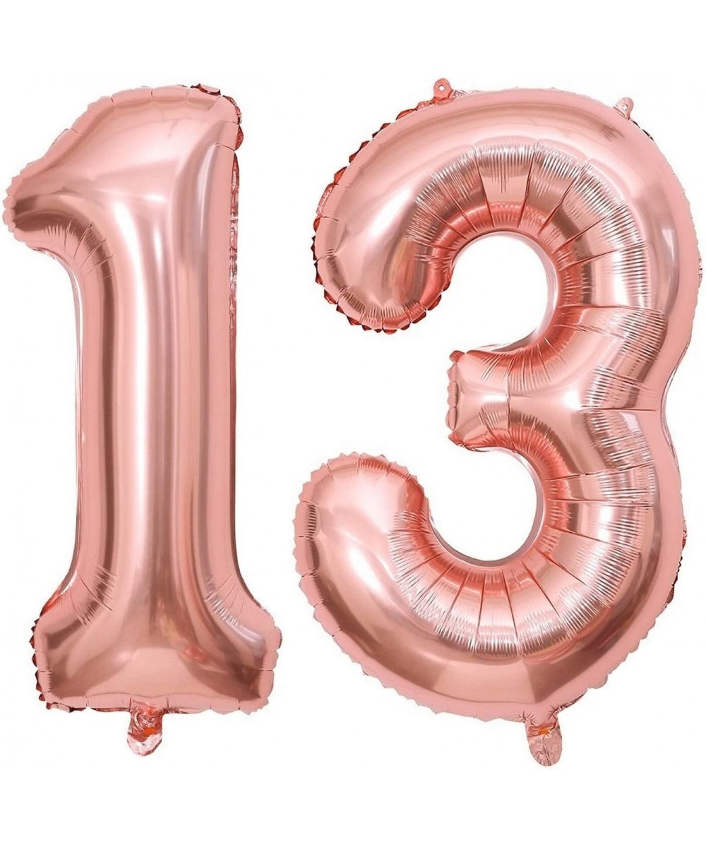 40 Inch Rose Gold 13 Number Balloons Giant Jumbo Huge 13 or 31 Foil Mylar Helium Number Digital Balloons Rose Gold Birthday M...