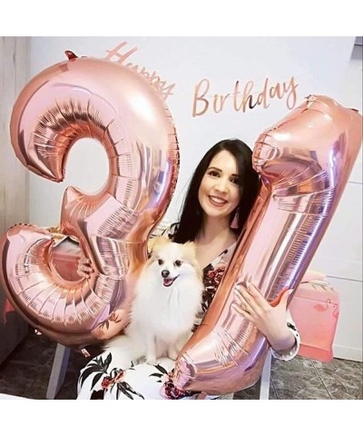 40 Inch Rose Gold 13 Number Balloons Giant Jumbo Huge 13 or 31 Foil Mylar Helium Number Digital Balloons Rose Gold Birthday M...