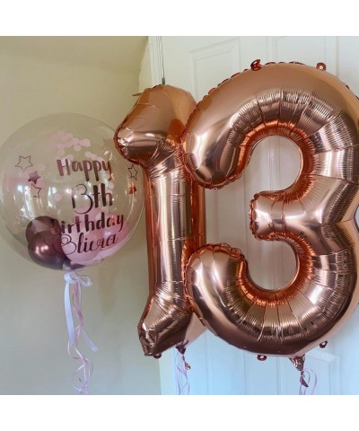 40 Inch Rose Gold 13 Number Balloons Giant Jumbo Huge 13 or 31 Foil Mylar Helium Number Digital Balloons Rose Gold Birthday M...