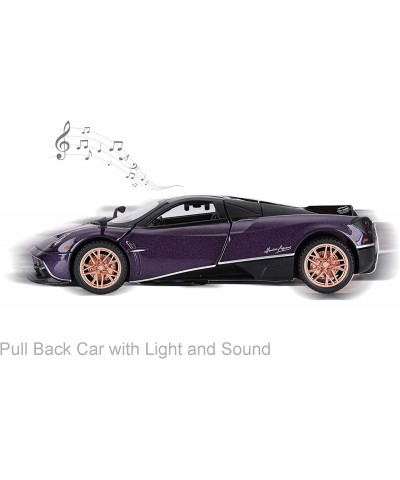 Alloy Diecast Metal Cars Model Collectible Pagani Huayra Dinastia 1:32 Pull Back Vehicle Toy for Kids Boys Girl Gift (Purple)...