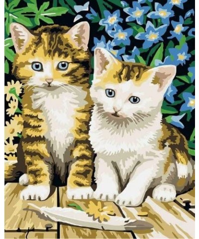 Diy oil painting paint by number kit- Two cute cats 16 * 20 inch. $20.22 Craft Kits