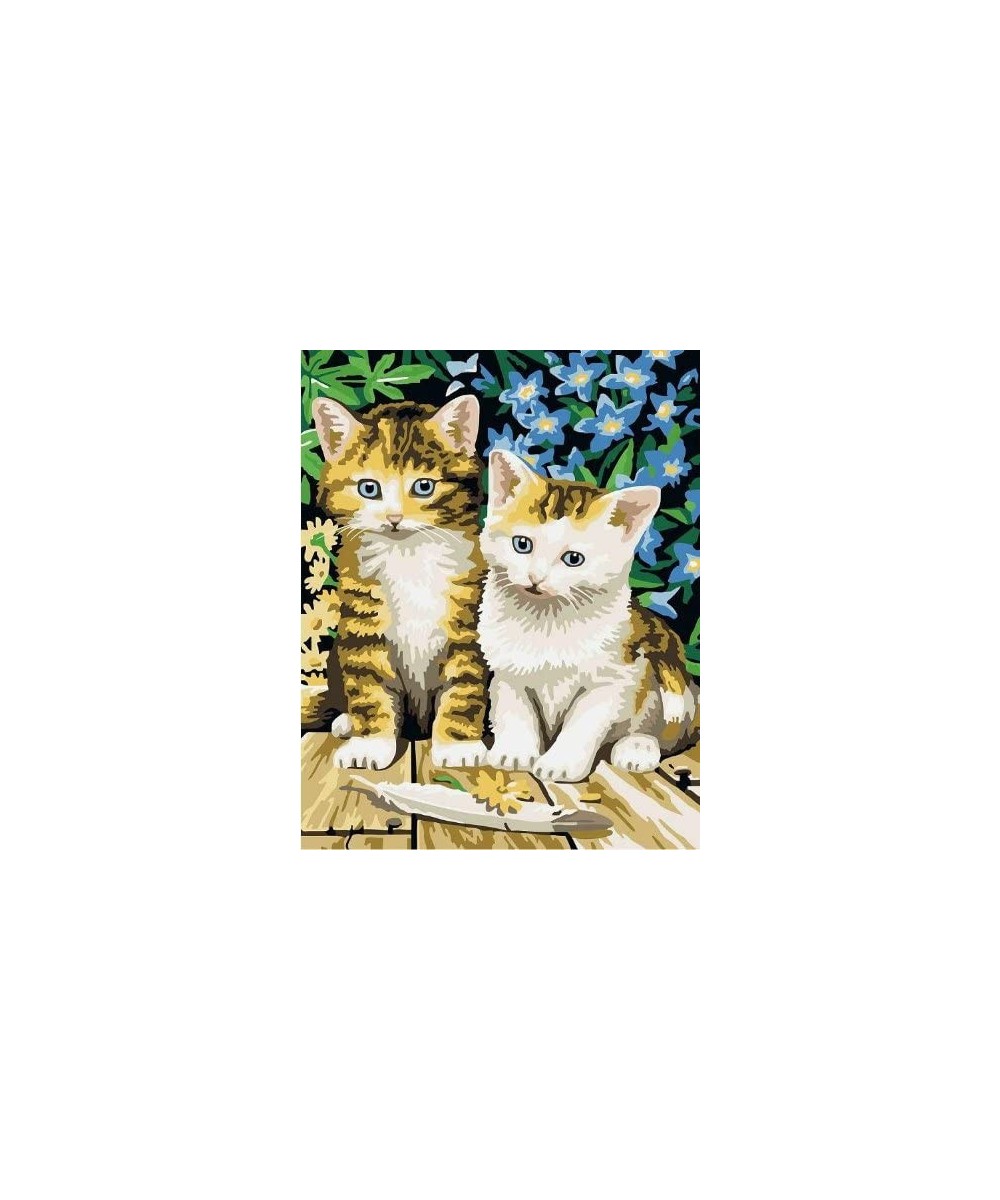 Diy oil painting paint by number kit- Two cute cats 16 * 20 inch. $20.22 Craft Kits