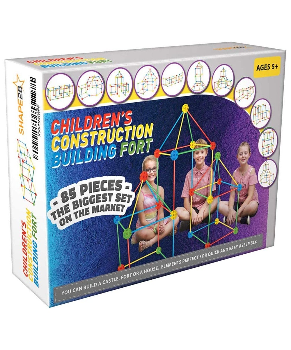 Shape28 Construction Fort Building Kit - 85 Pieces with Storage Bag - Multicolor Construction Fort Building Kit - 85 Pieces w...