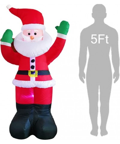 5ft Christmas Inflatable Santa Claus with Gift Bag Indoor Outdoor Christmas Decoration with Lights Yard Lawn Garden Xmas Part...