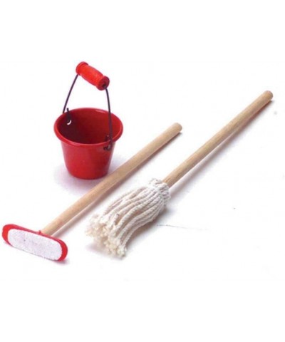 Dollhouse Bucket Mop & Broom Miniature Kitchen Cleaning Accessory $18.38 Dollhouse Accessories