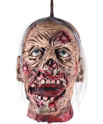 Creepy Hanging Decapitated Bloody Zombie Head Decoration Props Halloween Horror Ghost Head Decoration for Outdoor Yard Cemete...