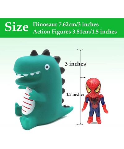 Superhero Action Figure Set + Mini Dinosaur Toy Plastic Ornaments Justice League Action Figures for Children Cake Decoration ...