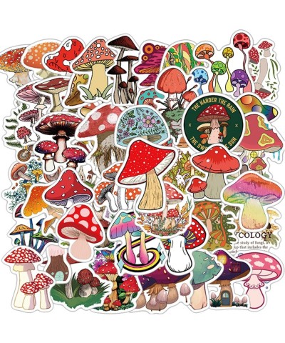 50PCS Mushroom Stickers Waterproof Vinyl Decals for Water Bottles Luggage Phone Skateboard Scrapbook Laptop Party Decoration ...