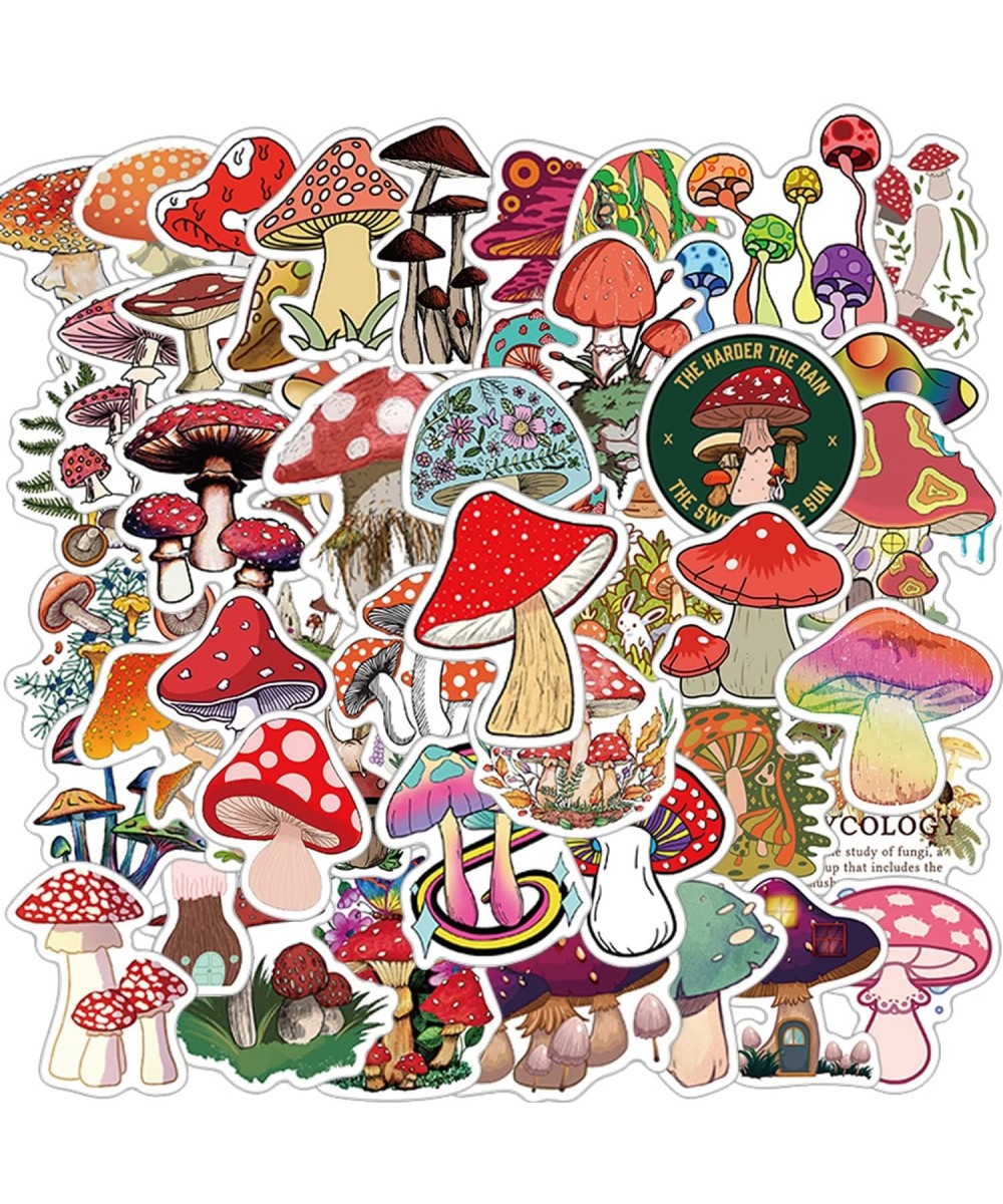 50PCS Mushroom Stickers Waterproof Vinyl Decals for Water Bottles Luggage Phone Skateboard Scrapbook Laptop Party Decoration ...