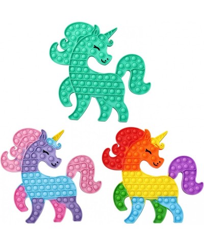 Smiling Unicorn Pop Fidget Pack Popper it Fidget Puzzle Toy Push Popping Sound Sensory Squeezing Distraction Toy for Kid’s AD...