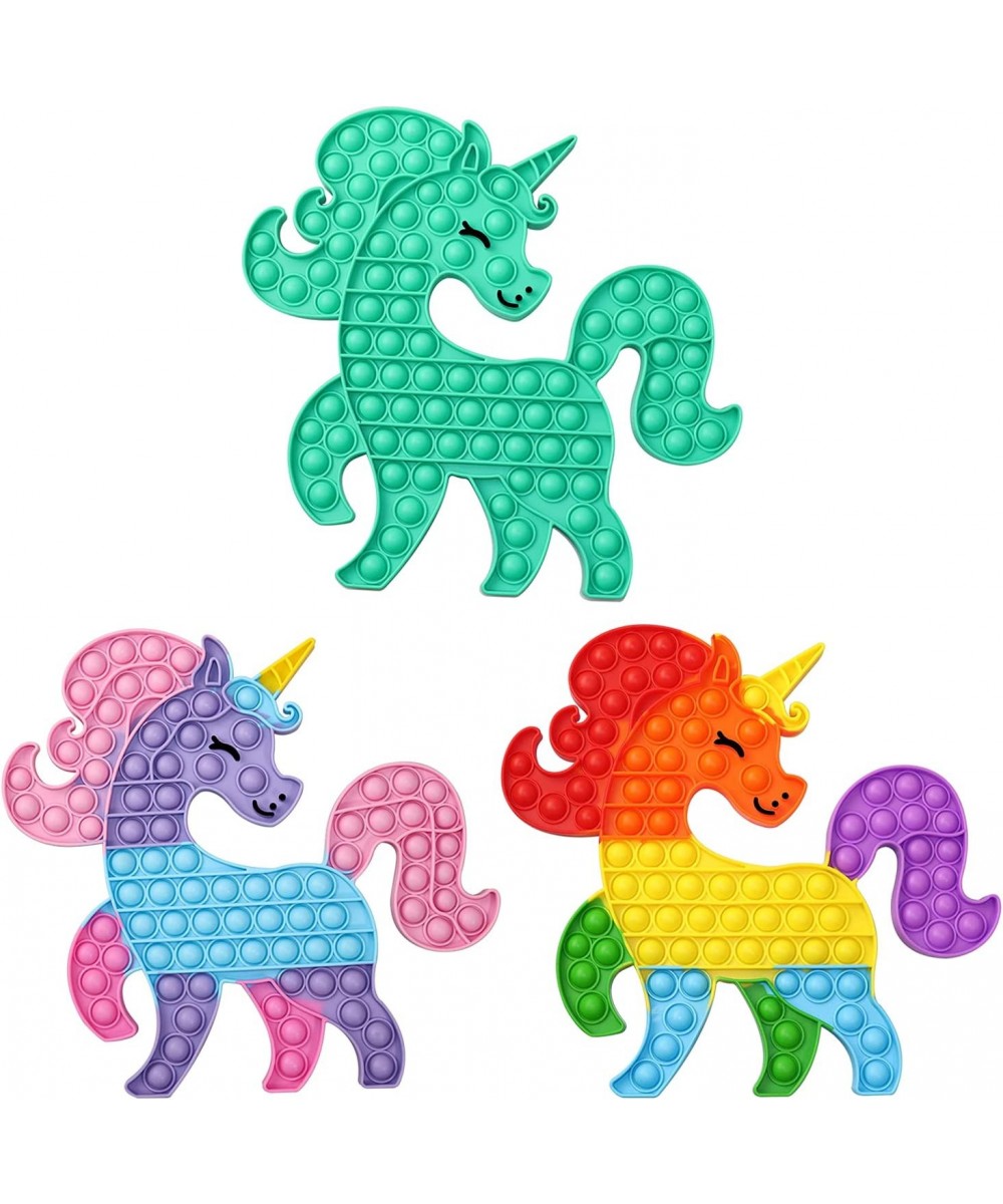 Smiling Unicorn Pop Fidget Pack Popper it Fidget Puzzle Toy Push Popping Sound Sensory Squeezing Distraction Toy for Kid’s AD...