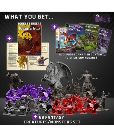 Fantasy Miniatures w/ Huge Dragon for DND Miniatures Monsters DND Accessories 28mm Bulk Dungeons and Dragons Miniatures D&D M...