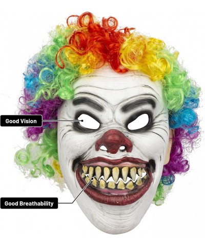 Clown Mask with Wig Moving Jaw Latex Full Head Scary Horror Mask Fancy Dress for Halloween Carnival Costume Party $21.23 Kids...