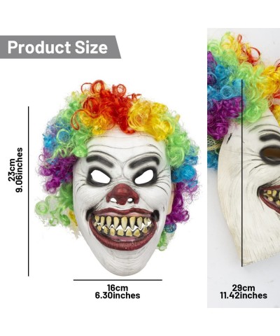 Clown Mask with Wig Moving Jaw Latex Full Head Scary Horror Mask Fancy Dress for Halloween Carnival Costume Party $21.23 Kids...