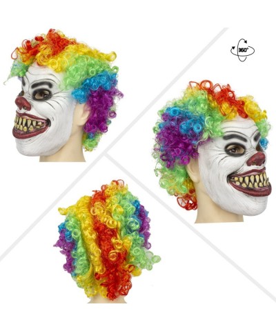 Clown Mask with Wig Moving Jaw Latex Full Head Scary Horror Mask Fancy Dress for Halloween Carnival Costume Party $21.23 Kids...