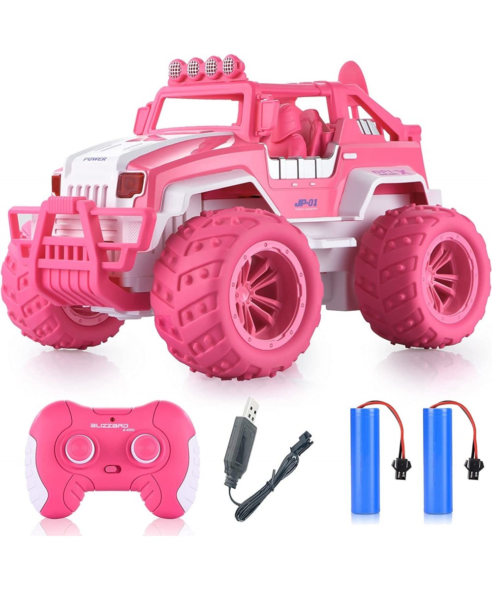 Remote Control Car for Girls 1:12 Pink Monster Truck with Rechargeable Battery Easy to Use 2.4Ghz Off Road RC Car Toys for Da...