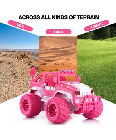 Remote Control Car for Girls 1:12 Pink Monster Truck with Rechargeable Battery Easy to Use 2.4Ghz Off Road RC Car Toys for Da...