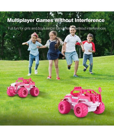 Remote Control Car for Girls 1:12 Pink Monster Truck with Rechargeable Battery Easy to Use 2.4Ghz Off Road RC Car Toys for Da...