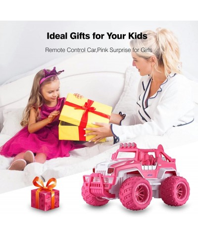 Remote Control Car for Girls 1:12 Pink Monster Truck with Rechargeable Battery Easy to Use 2.4Ghz Off Road RC Car Toys for Da...