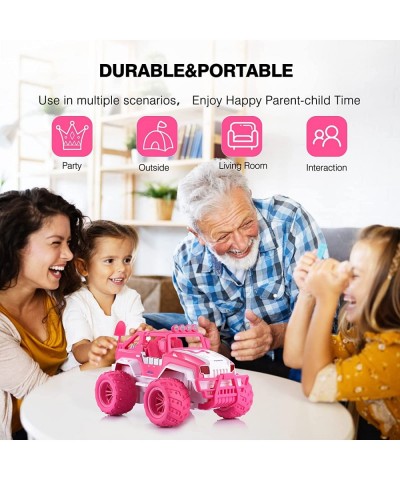 Remote Control Car for Girls 1:12 Pink Monster Truck with Rechargeable Battery Easy to Use 2.4Ghz Off Road RC Car Toys for Da...