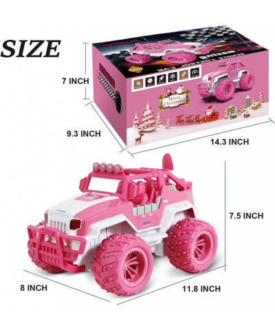 Remote Control Car for Girls 1:12 Pink Monster Truck with Rechargeable Battery Easy to Use 2.4Ghz Off Road RC Car Toys for Da...