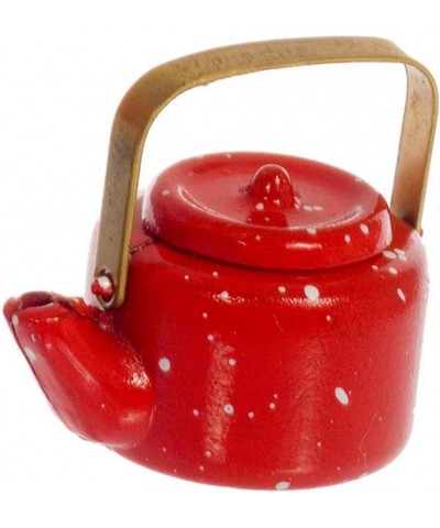 Miniature Red Enamelware Kettle $13.27 Dollhouse Accessories