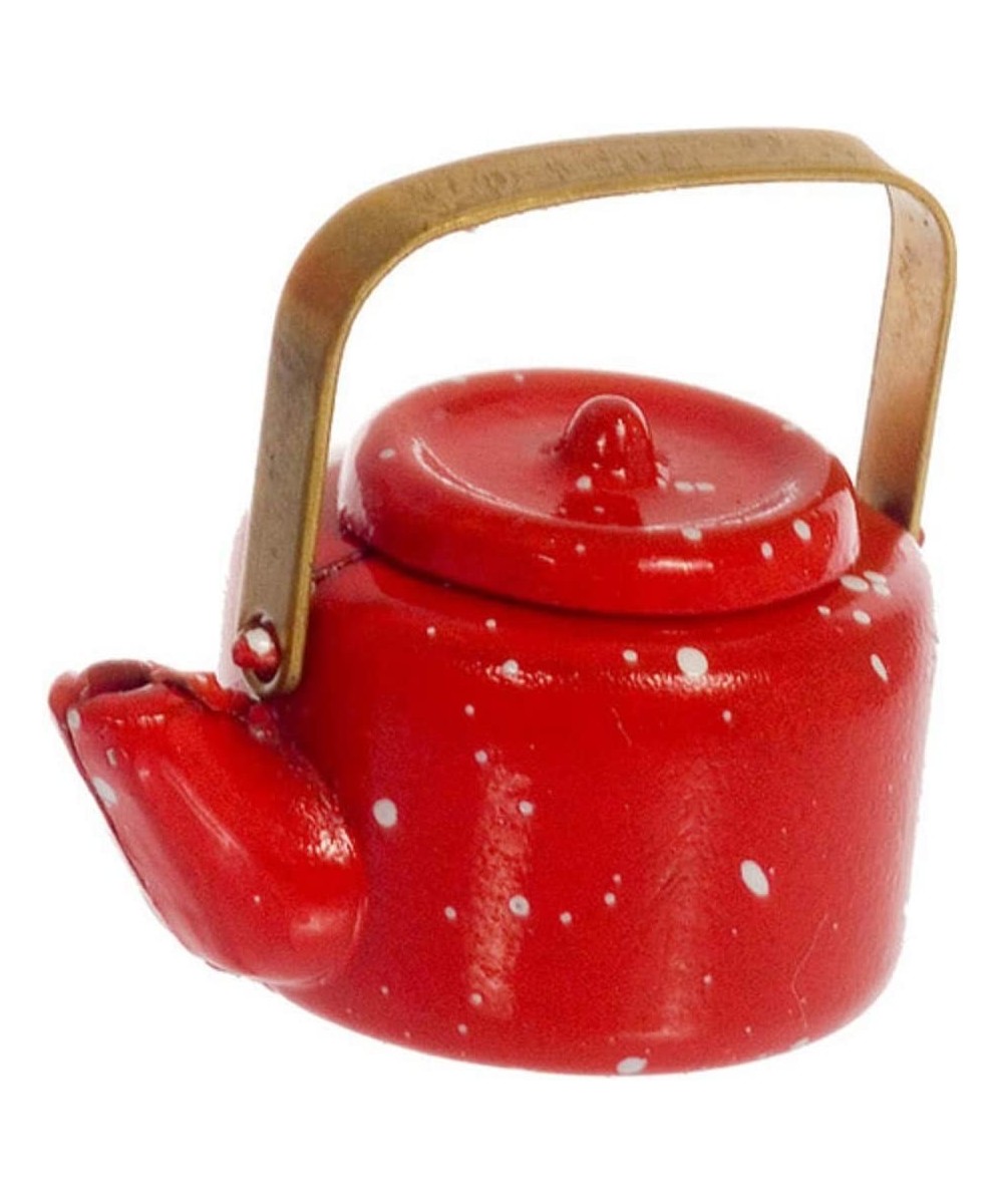 Miniature Red Enamelware Kettle $13.27 Dollhouse Accessories