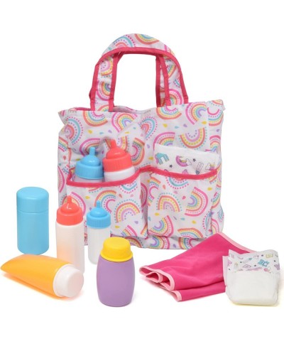 Baby Doll Diaper Bag with Accessories Doll Care Kit Changing Set Includes Feeding Bottles Diaper Baby Lotion Powder and Blank...