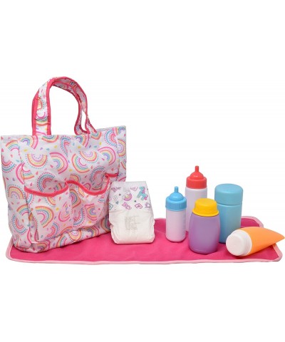 Baby Doll Diaper Bag with Accessories Doll Care Kit Changing Set Includes Feeding Bottles Diaper Baby Lotion Powder and Blank...