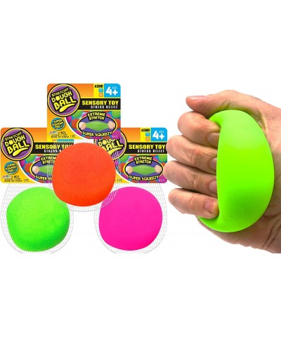 Stretchy Balls Stress Relief (Pack of 3). Soft Stress Toys for Kids Pull / Stretch. Stress Balls for Adults Anxiety Hand Ther...