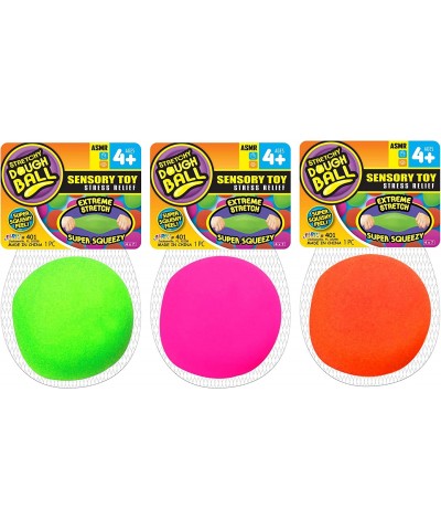 Stretchy Balls Stress Relief (Pack of 3). Soft Stress Toys for Kids Pull / Stretch. Stress Balls for Adults Anxiety Hand Ther...