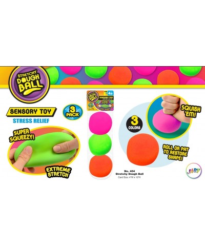 Stretchy Balls Stress Relief (Pack of 3). Soft Stress Toys for Kids Pull / Stretch. Stress Balls for Adults Anxiety Hand Ther...