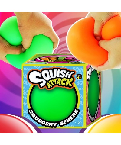 Squish Attack Giant Stress Balls (1 Ball Assorted Color) 4 Inch Jumbo Super Squishy Dough Balls for Kids & Adults. Large Stre...