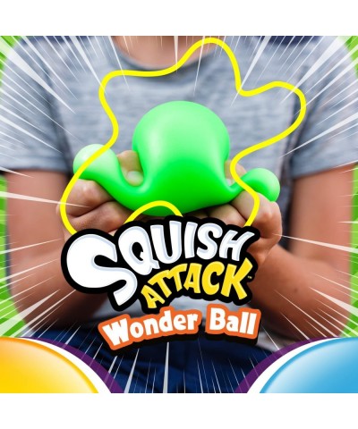 Squish Attack Giant Stress Balls (1 Ball Assorted Color) 4 Inch Jumbo Super Squishy Dough Balls for Kids & Adults. Large Stre...