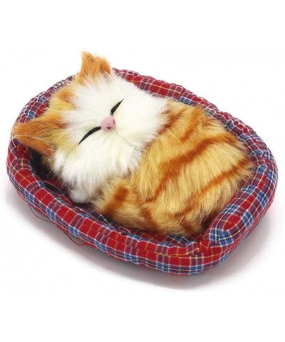 2Pcs Sleeping Cat in Pet Pad Doll Toy Mini Kitten in Pet Pad with Meows Sounds Decor for Office Desk Hand Toy Gift for Kids B...