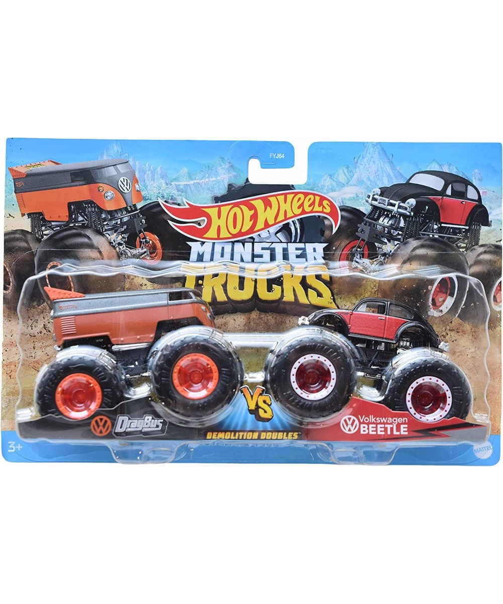 Monster Trucks Drag Bus Vs Volkswagen Beetle Demolition Doubles Bus Vs VW Beetle $26.80 Nature Exploration Toys