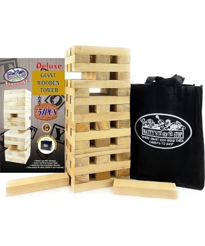 Deluxe 51pc Giant Wood Tower Stacking Game with Storage Bag (Starts 17" Tall) $80.88 Stacking Games