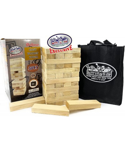 Deluxe 51pc Giant Wood Tower Stacking Game with Storage Bag (Starts 17" Tall) $80.88 Stacking Games