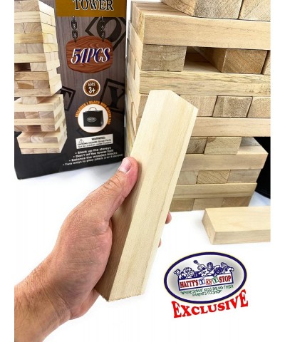 Deluxe 51pc Giant Wood Tower Stacking Game with Storage Bag (Starts 17" Tall) $80.88 Stacking Games