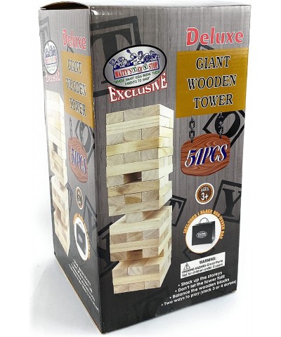 Deluxe 51pc Giant Wood Tower Stacking Game with Storage Bag (Starts 17" Tall) $80.88 Stacking Games