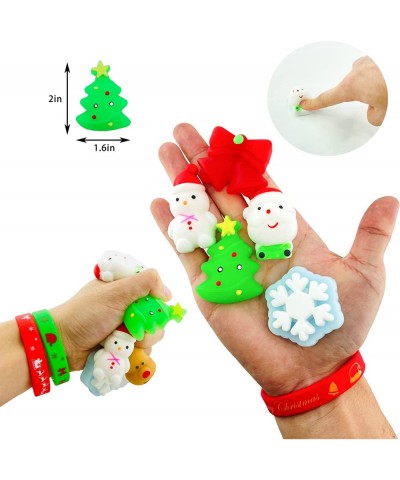 54Pc Kids Christmas Party Favors Slap Bracelets Rubber Wristbands Mochi Squishy Assorted Gifts for Kids Christmas Trick or Tr...