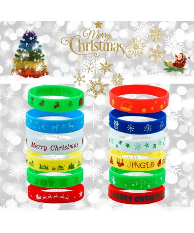 54Pc Kids Christmas Party Favors Slap Bracelets Rubber Wristbands Mochi Squishy Assorted Gifts for Kids Christmas Trick or Tr...