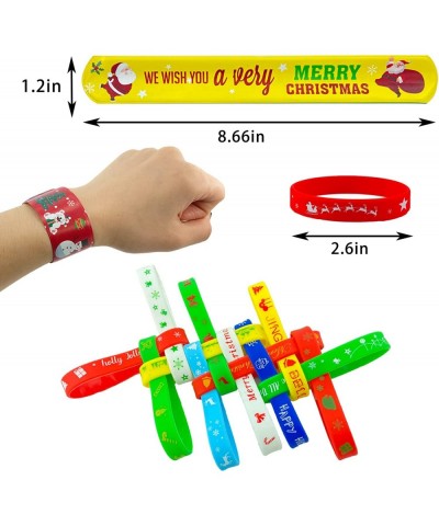 54Pc Kids Christmas Party Favors Slap Bracelets Rubber Wristbands Mochi Squishy Assorted Gifts for Kids Christmas Trick or Tr...