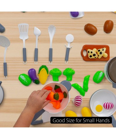 Kids Kitchen Playset - Cooking Toys Kit for Pretend Play - Apron Chef's Hat Cookware Utensils Pans Pots & Vegetables Included...