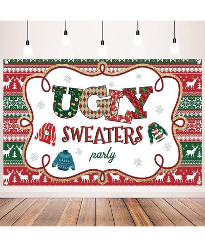 Ugly Christmas Sweater Photo Backdrop Ugly Sweater Party Banner for Ugly Christmas Sweater Party Decorations 71 x 43 Inches $...