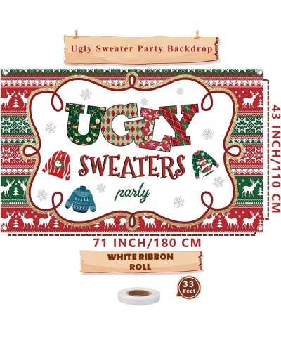 Ugly Christmas Sweater Photo Backdrop Ugly Sweater Party Banner for Ugly Christmas Sweater Party Decorations 71 x 43 Inches $...