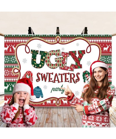 Ugly Christmas Sweater Photo Backdrop Ugly Sweater Party Banner for Ugly Christmas Sweater Party Decorations 71 x 43 Inches $...