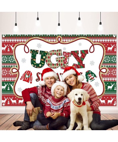 Ugly Christmas Sweater Photo Backdrop Ugly Sweater Party Banner for Ugly Christmas Sweater Party Decorations 71 x 43 Inches $...