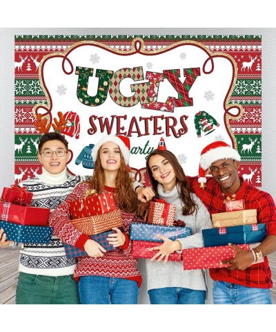 Ugly Christmas Sweater Photo Backdrop Ugly Sweater Party Banner for Ugly Christmas Sweater Party Decorations 71 x 43 Inches $...